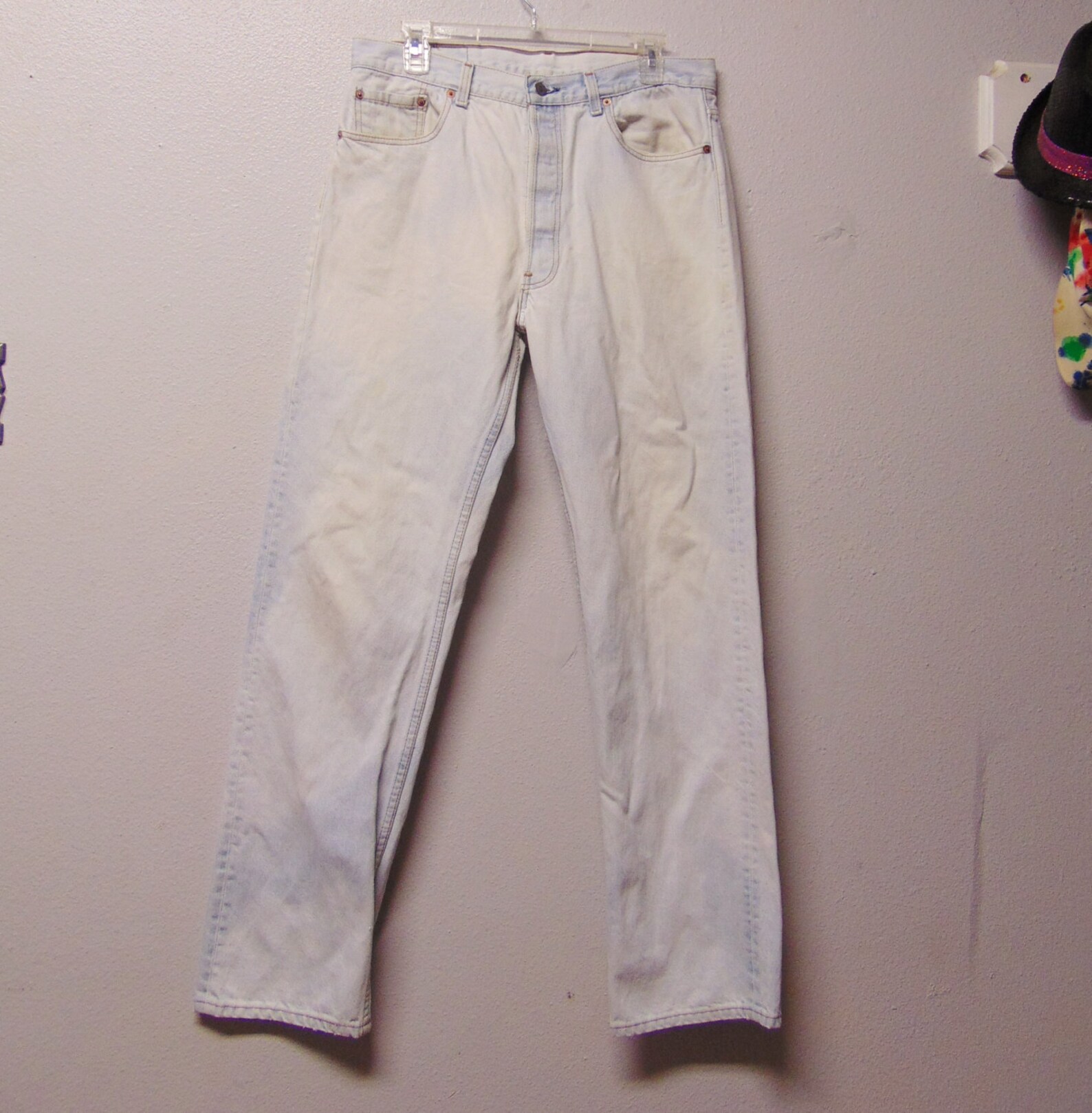 501 Levis bleached Vtg 80's Denim Jeans Waist 33 x 31 Etsy