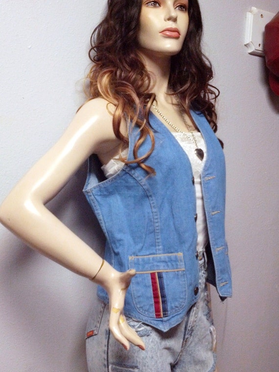 70s denim vest