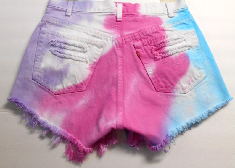 Vintage LEVIS High Waisted TIE Dyed Denim Shorts Studded | Etsy