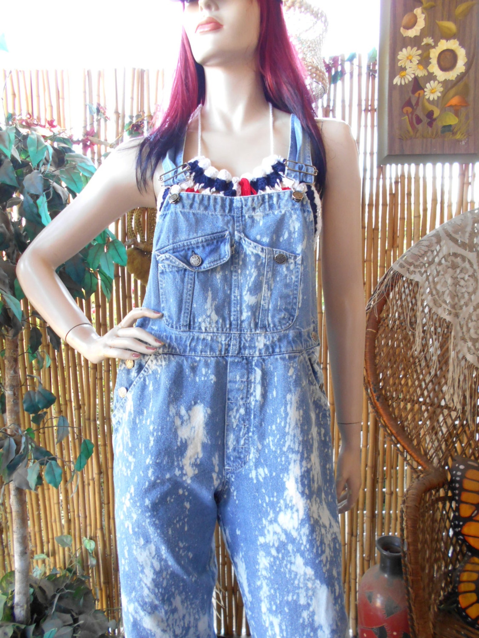 Vintage 80's Bleached Denim Overalls Size Small Etsy