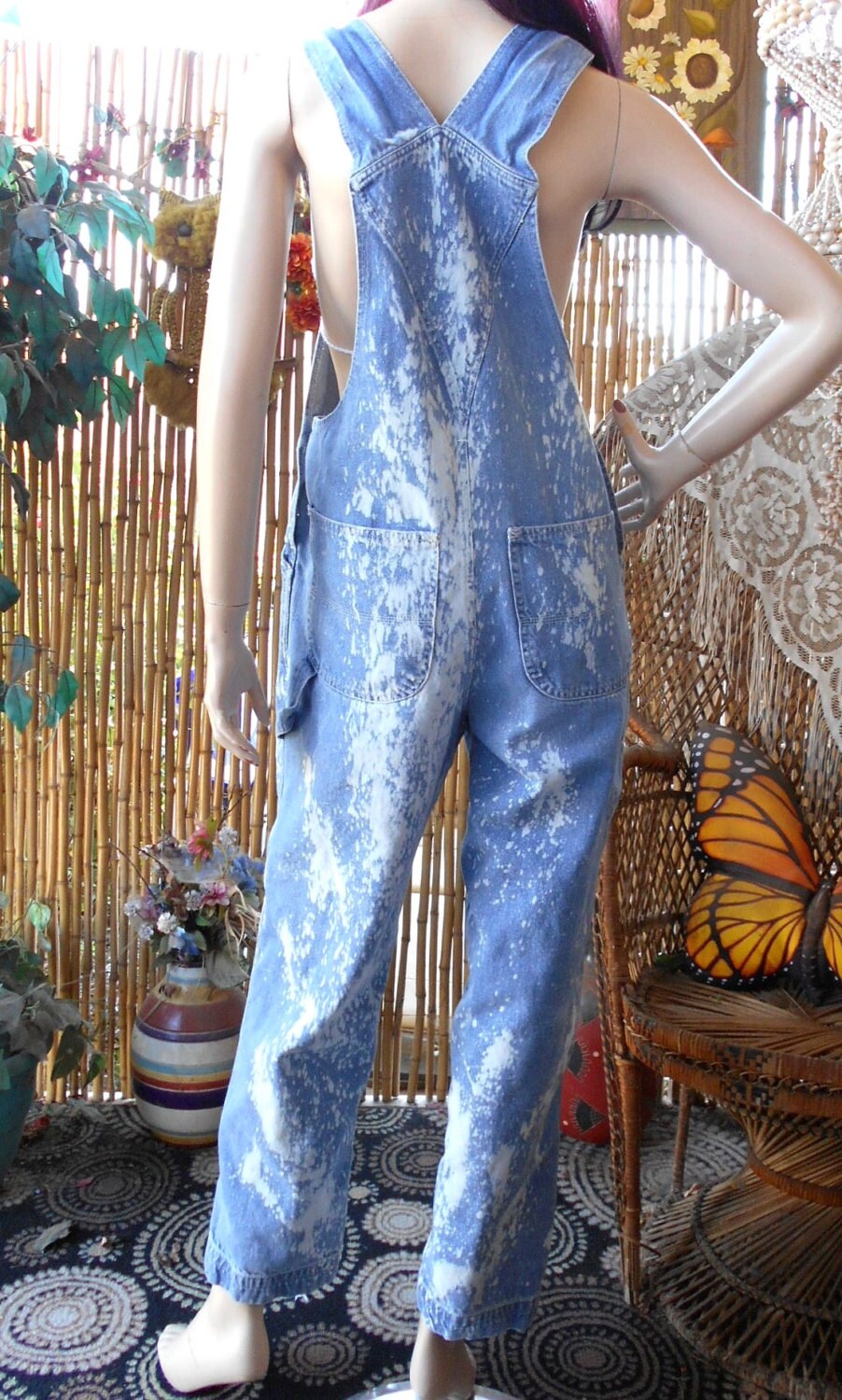 Vintage 80's Bleached Denim Overalls Size Small Etsy