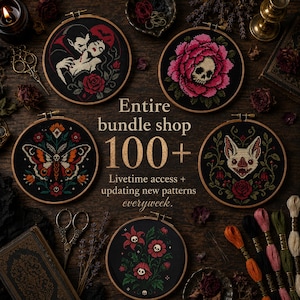 Cross Stitch Pattern Bundle, 100+ Designs Set, Lifetime Access (PDF Download)