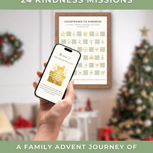 Calendario dell'Avvento di Natale con codice QR / 24 missioni di buone azioni per famiglie e bambini (download immediato)