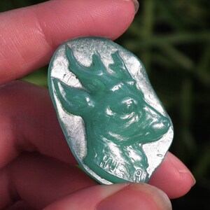 St. Hubert Stag/Deer antique reproduction glass-look pin brooch