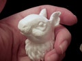 Squirrel white plastic resin head blank, faux taxidermy, mount, cabochon, for jewelry, decor, crafts, hand sculpted and cast