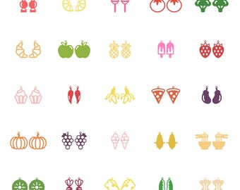 25 Food-Themed Earrings STL File Collection: 3D Print Jewelry Designs