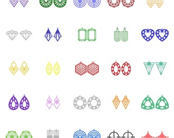 25 Geometrische Ohrringe STL Datei Sammlung: 3D Druckfertige Schmuckdesigns