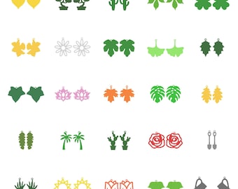 25 Botanical Earring STL Files: 3D Print Ready Digital Files