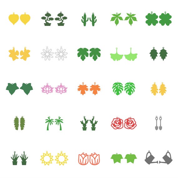 25 Botanical Earring STL Files: 3D Print Ready Digital Files