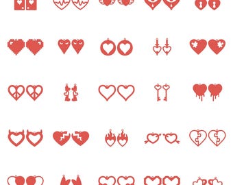 25 Heart Earring STL Files: 3D Print Ready Digital Files