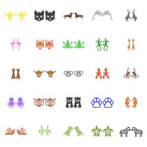 25 Animal Earrings - STL Files: 3D Print Ready Digital Files