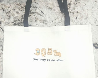 Bolso de mano con nutria divertida bordada