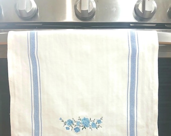 Embroidered Floral Kitchen Towel