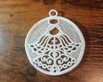 Set of 3 Free Standing Lace Ornament - Angel Christmas Ornament ...
