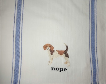 Embroidered Stubborn Beagle Kitchen Towel