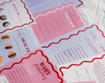 Fun baby shower bundle, wavy border baby shower, wavy baby shower template, mommy or daddy, beer or baby, pink purple baby shower, instant