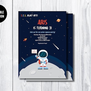 Outer space birthday invitation,Space birthday invitation,Planet birthday invitation,Astronaut Birthday Invitation,space party,nasa birthday