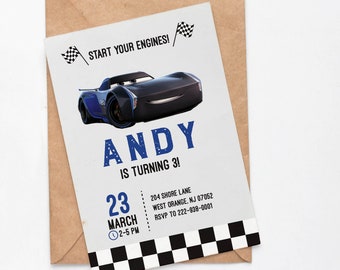 Cars birthday invitation, Jackson Storm invitation, cars birthday invite, mcqueen birthday invitation, race car birthday invitation, digital