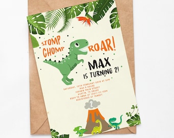 Dinosaur birthday invitation, Dinosaur Invitation, T rex dinosaur invitation, Boy birthday invitation, Dino Birthday,Roar dinosaur,Dinosaurs
