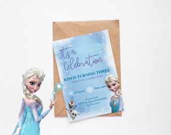 FROZEN birthday Invitation, Elsa Birthday Invitation Frozen Party Invitation, Frozen party invite, Custom invitation