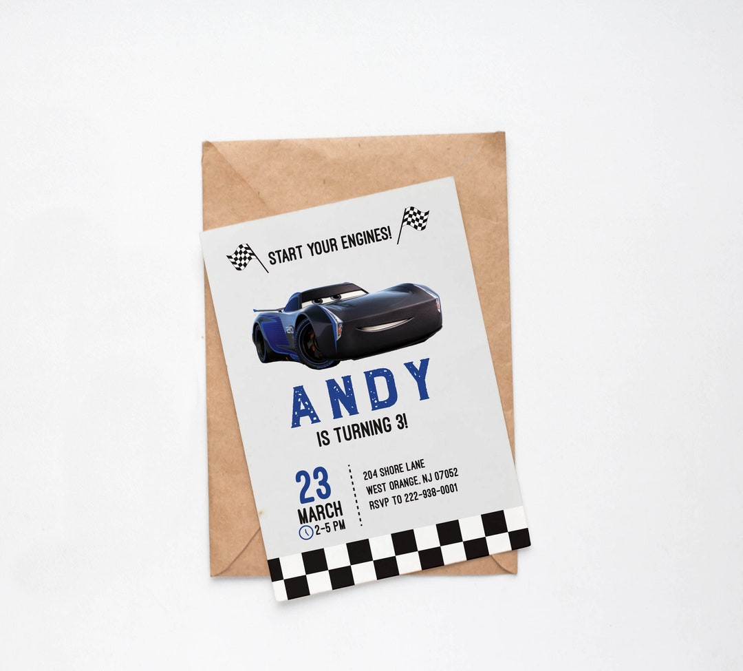 Cars Birthday Invitation, Jackson Storm Invitation, Cars Birthday ...