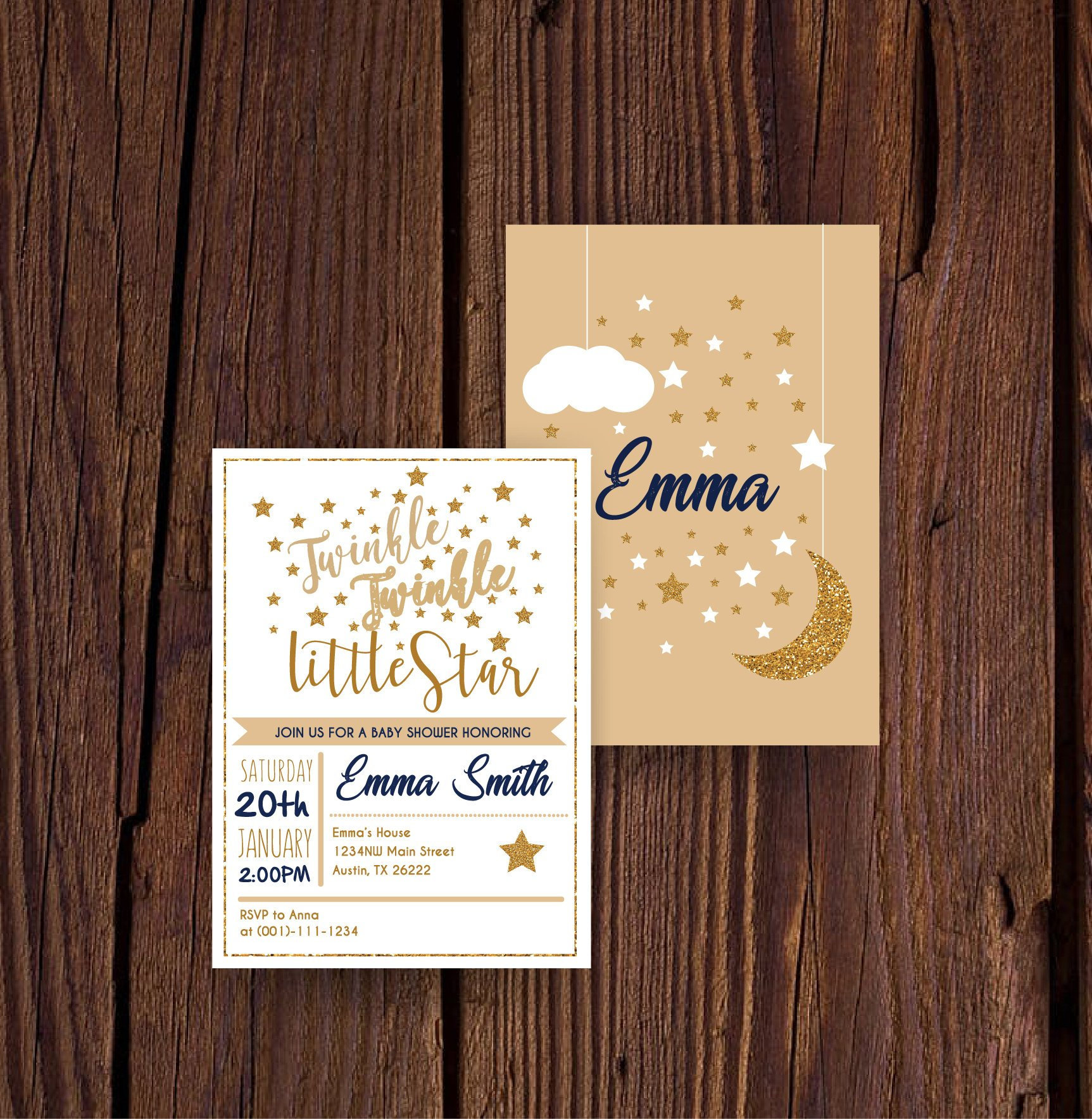 custom twinkle little star invitations