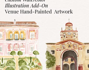 COMPLEMENTO DE LUGAR Acuarela personalizada, Lugar personalizado, Ilustración en acuarela, Pintura del lugar, Obra de arte en acuarela pintada a mano, Lugar personalizado