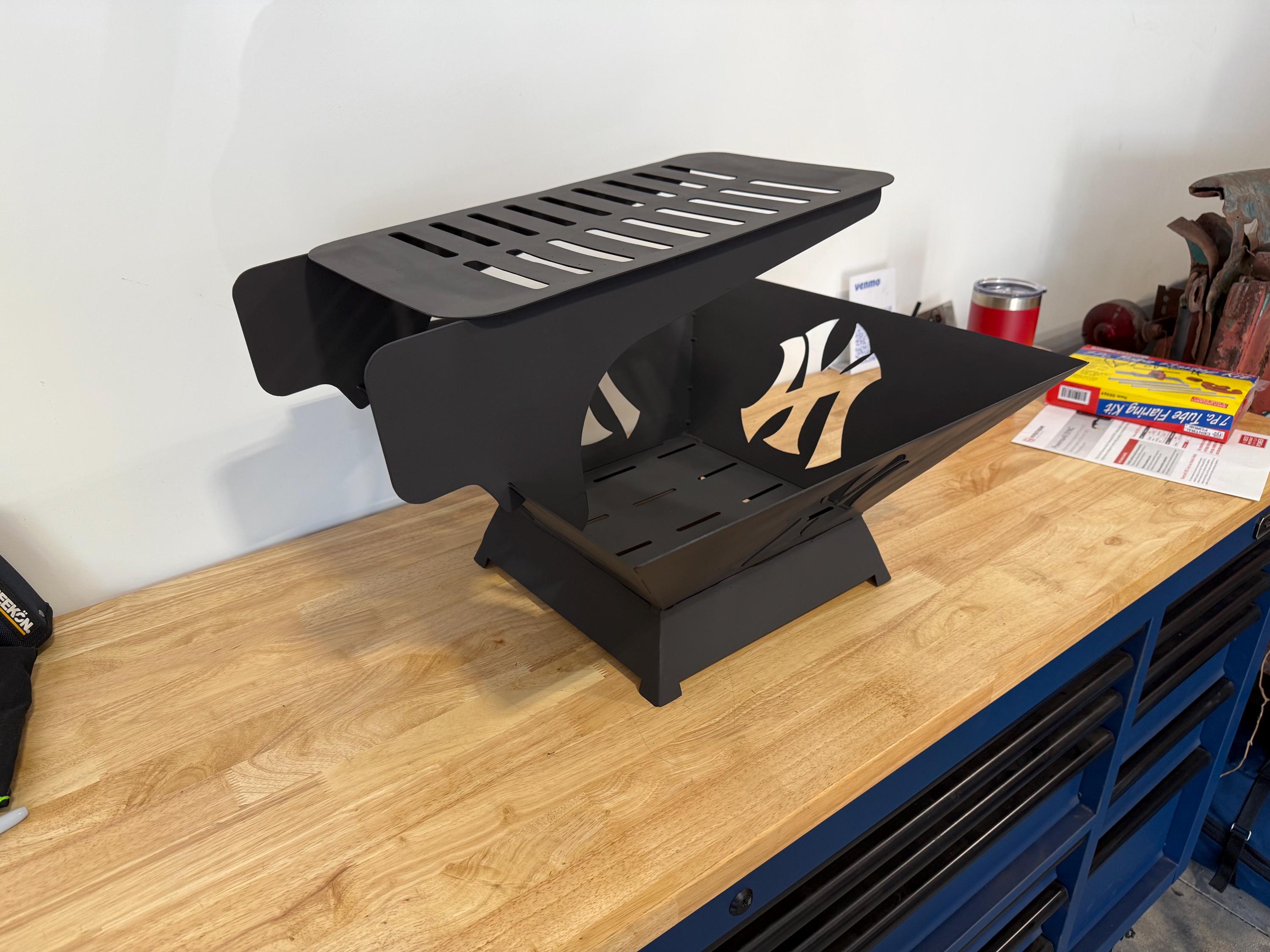 New York Yankees Fire Pit With Grill - Etsy