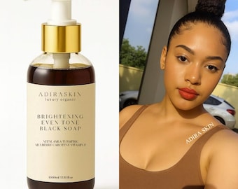 Brightening Herbal African Black Soap, Even Tone Face & Body Wash