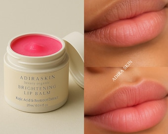 Balsamo labbra rosa illuminante con kojico e barbabietola, crema per le labbra, labbra impeccabili, tono uniforme