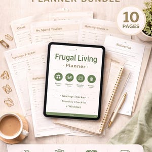 Spend Less Planner Printable | No Buy Challenge Tracker | Mindful Spending Planner | Frugal Living Workbook | A4 & US Letter