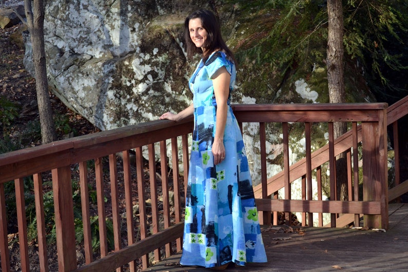 Ladies' Maxi Length Linen Dress, Handmade USA, AC Ashworth & Company custom colors and fabrics image 3