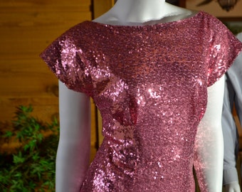 Sequin Dress, floor sweeping formal gown, for prom, dance, special occasion, pageant, women's sizes AC Ashworth & Company handmade gown