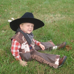 Disfraz de vaquero para niño de 4 a 10 años, disfraz de vaquero, chaleco de  niño vaquero, cubre pantalón de vaquero con flecos, chaleco de sheriff -   México