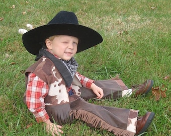 Sewing Pattern Cowboy Vest, sizes 12 mo to 5, beginner sewing pattern, western wear, quick sew pattern