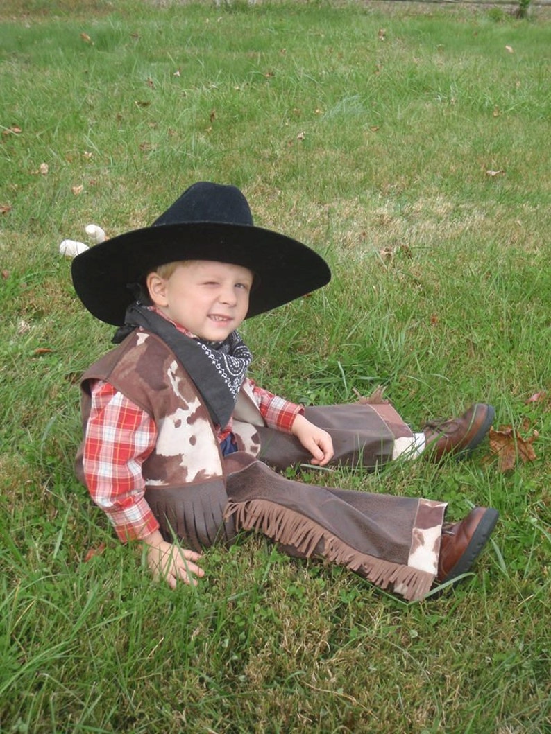 Sewing Pattern Cowboy Vest, Sizes 12 Mo to 5, Beginner Sewing Pattern