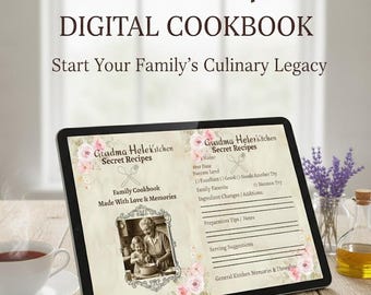 Family Cookbook Template – Digital Canva Recipe Book Design