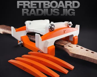 Fretboard Radius Jig do gitary i basu, sanki do frezowania podstrunnicy gryfu, narzędzie dla lutnika, pomarańczowe