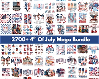 2700+ 4th of July Png bundle, Independence Day, 250th Anniversary, EST 1776, Trendy png, American Patriotic png, USA Coquette Flag mega png