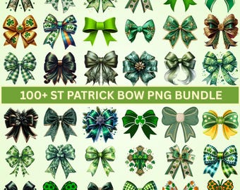 St Patrick Coquette Bow Bundle: 100+ irische PNG-Dateien für Sublimationsdesigns (Digitaler Download)