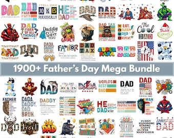1900+ Vatertag Png-Bundle, Papa Zitate png, Superheld Papa PNG, Vatertag Kunstgarn, Bester Papa aller Zeiten, Papa Sublimation, Rad Papa, Vater svg