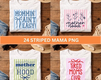 Striped Mama png bundle, Trendy Strip mom png, Mama T shirt designs, Mama Sublimations, Floral strip mama png, Motherhood png, Mom strip png