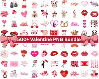 Valentinstag xoxo png bundle: 500+ Love Clipart für Sublimationsdesigns (Digitaler Download)