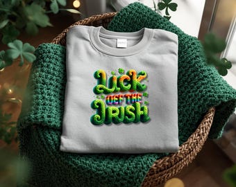Glück des irischen Kunstgarns PNG: St Patrick häkeln T-Shirt Sublimationsentwurf