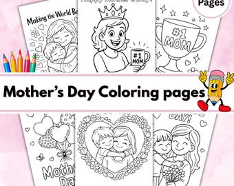 150+ Mother's Day Coloring Pages, Mama coloring book, Printable Coloring sheets, Classroom Activity, Mom gift, Coloring Pages for kids, PDF