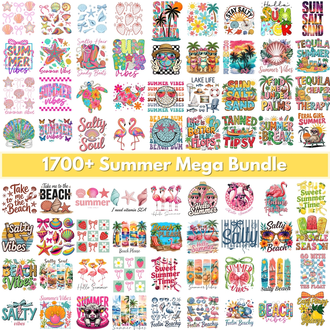 1700+ Summer Png Bundle, Summer vibes png, Summer Sublimation, Tropical Beach Shirt, Trend
