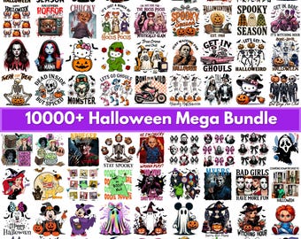 10,000+ Halloween Png Bundle, Halloween neon, All Character, Spooky Season, Horror movie scene, cartoon, Friends, Halloween Sublimation png