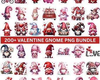 Valentine Gnome png bundle: 200+ Valentines Gnomes clipart for sublimation designs (Digital Download)