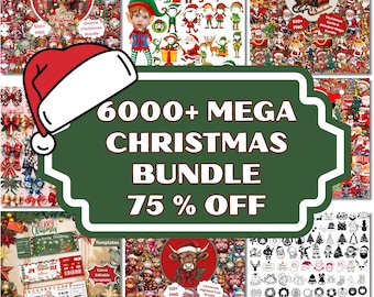 Christmas Mega Bundle: 6000+ Dateien für Weihnachtssublimationen (PNG, SVG, digitaler Download)
