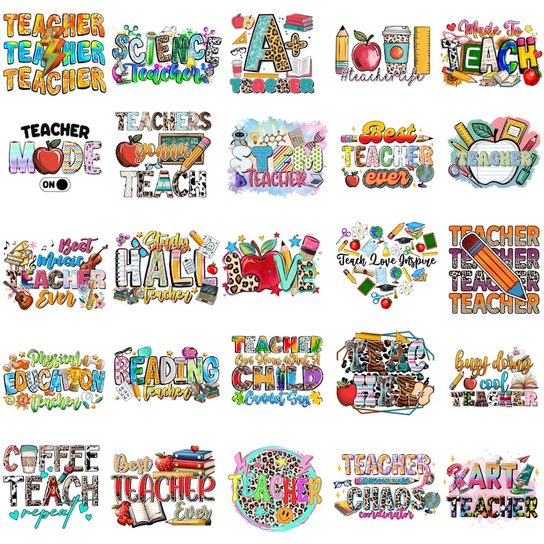 2000+ Teacher's Day Png Bundle, Teacher appreciation png, Teacher life Sublimation, Retro Best Teacher Ever, Teach png, Teacher mega bundle image 9
